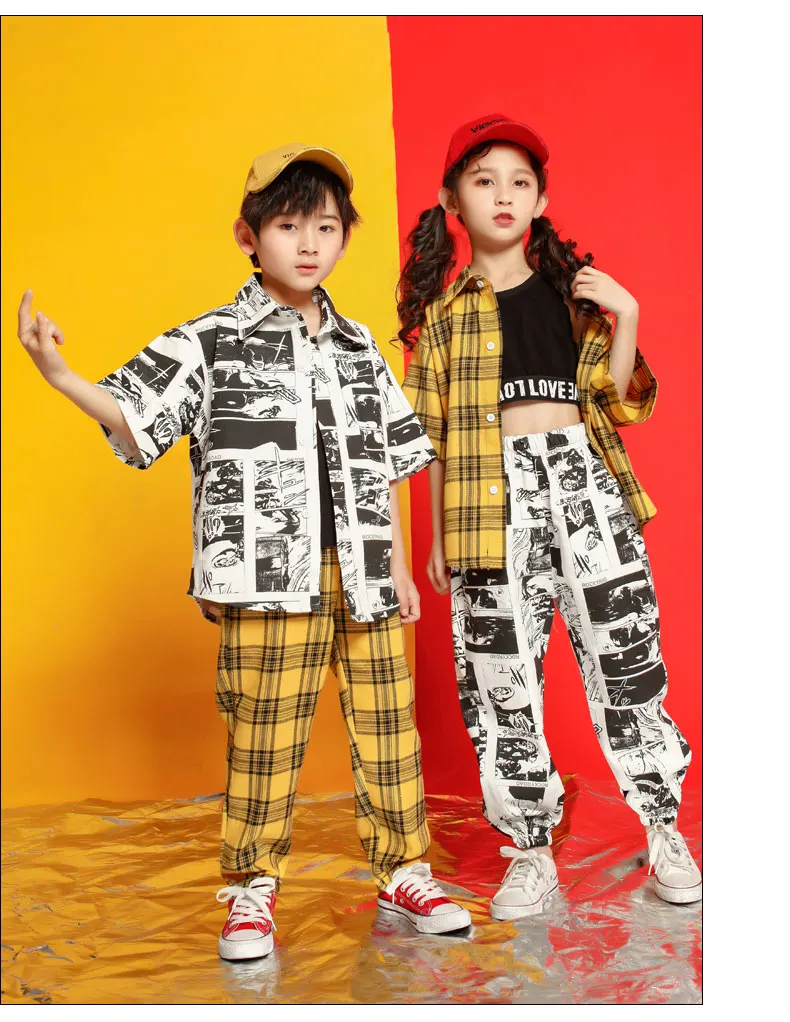 Girls children's clothes Set 4 6 8 10 12 14 16 Years clothes hip hop tshirt kids dance costume kids jazz boy's tracksuit 140 160 170 (13)