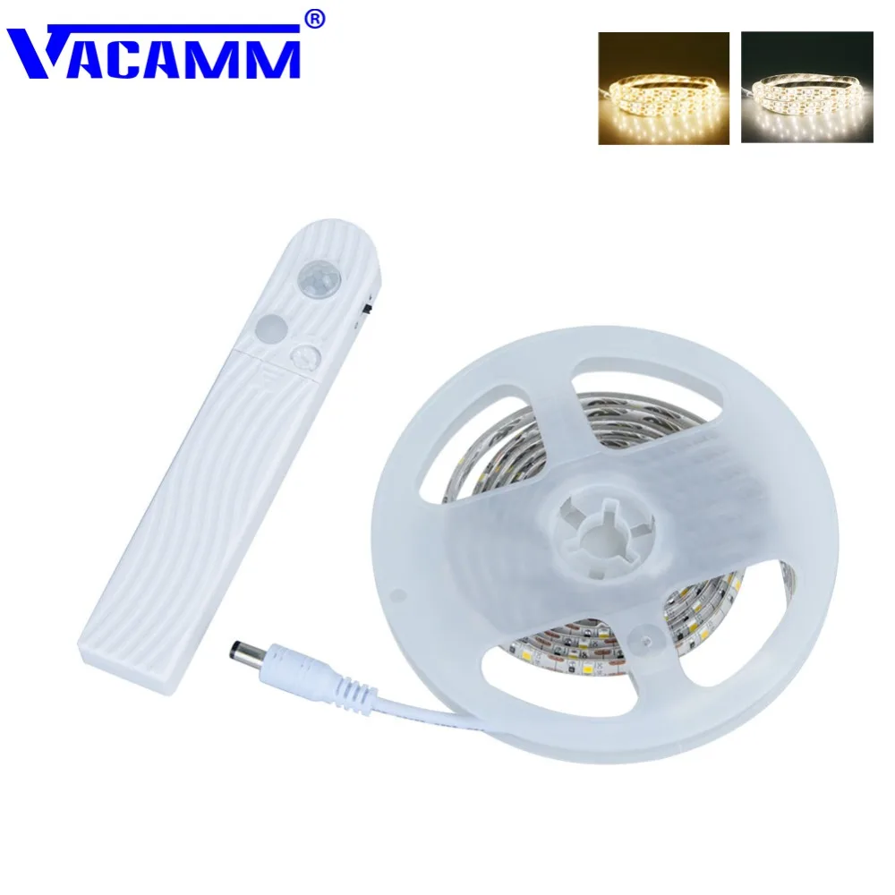 Vacamm PIR Motion Sensor Battery LED Strip Lights IP65 Waterproof 2835