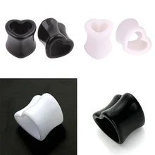 Coração-em forma de Furo de Orelha Dilatador Defensor Ouvido Dispositivo de Expansão de ouvido Trecho Oco Ear Plugs Body Piercing Jóias