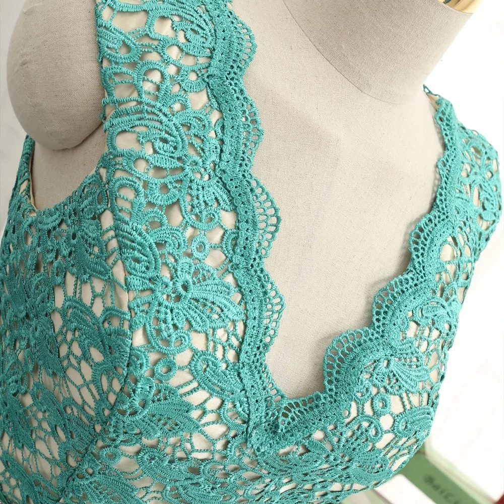 Green A-line V-neck Cap Sleeves Beaded Lace Long Evening Dress