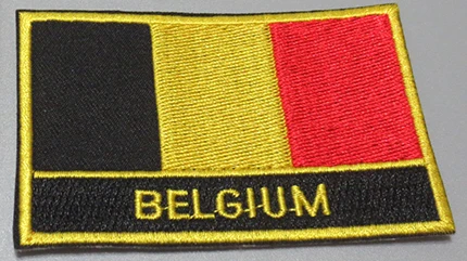 Нашивки с вышитым национальным флагом и металлический значок с флагом, Бельгия - Цвет: Flag Patch