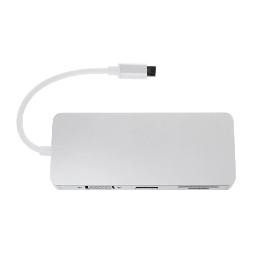 

8 in 1 Hub USB Type C RJ45 Ethernet USB 3.0 TF SD Card Reader Adapter 4K HDMI
