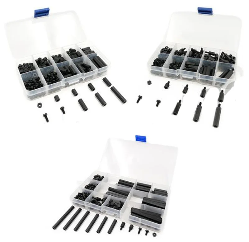 RC Model Hexagon Nylon Column M3 Pillar Screws with Storage Box Nylon Nuts M3*6/8/25/30/45 M3*13/18/25/30/50 For FPV RC Airplane