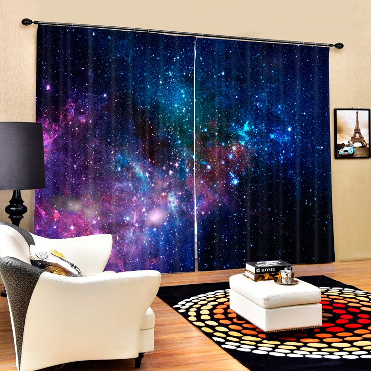 3D затемняющие шторы Galaxy Starry sky занавески для здоровья без загрязнений с принтом