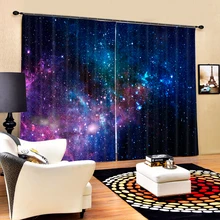 Galaxy Starry sky 3D Blackout Curtains Healthy non-pollution Print Space Universe Bedding room Living room Hot sale