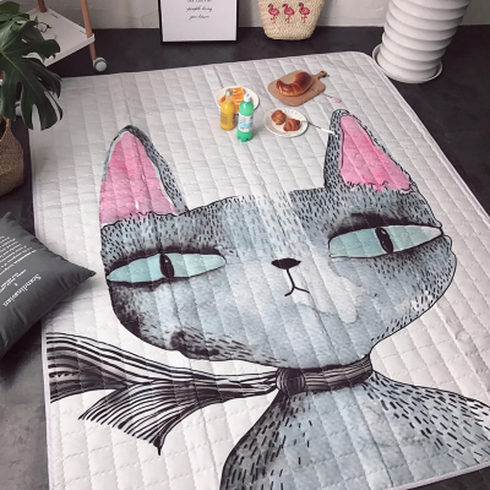 

Cartoon Picnic Mat Outdoor Moisture-proof Camping Carpet Elasticity Pad Rugs Waterproof Kid's Bedroom Floor Mat Bedside Blanket