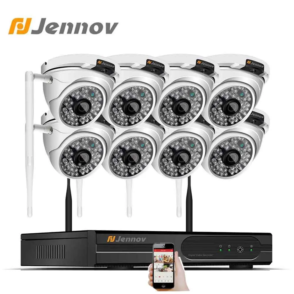 Jennov 2MP 1080P NVR Wifi беспроводная камера видеонаблюдения 8CH наружная