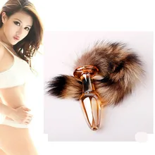 Anal juguetes cola de zorro para pareja tapón Anal de vidrio para adultos sexo cristal Bullet Butt Plug 100% nuevo y de alta calidad # 4N(China)