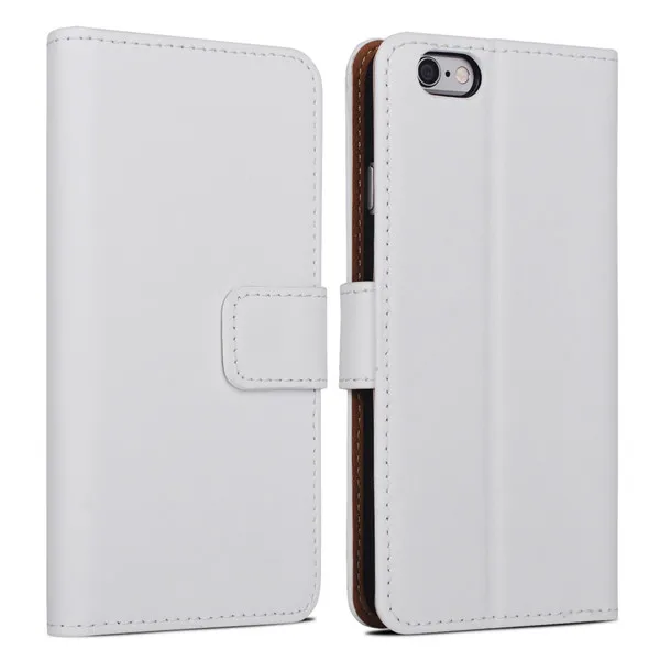 LANCASE для чехла iPhone 5S флип-Стенд кошелек из натуральной кожи чехол для iPhone 5 5S 6 6s Plus 7 7 Plus слот для карт чехлы для телефонов - Цвет: white