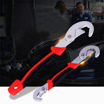 

2pcs Universal Wrench Multifunctional Wrench Wrench Pipe Clamp Movable Wrench Open End 45# Steel Spanner