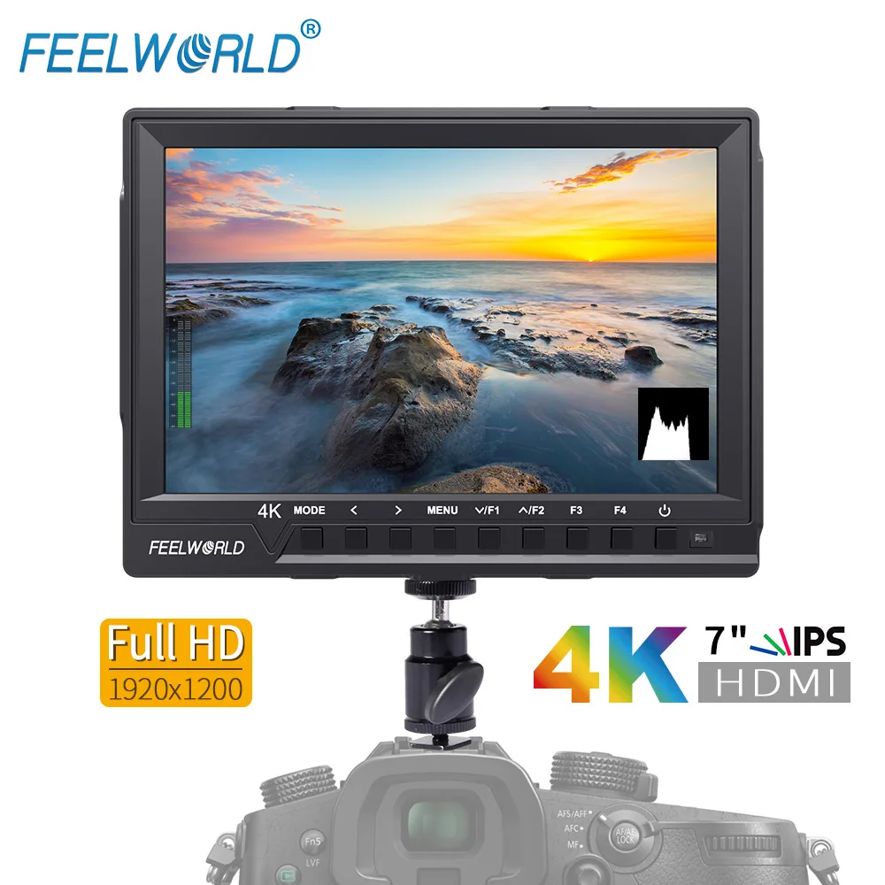 

Feelworld FW760 7 Inch IPS Full HD 1920x1200 4K HDMI Camera Monitor for DSLR Rig with Peaking Focus Assist Histogram Exposure