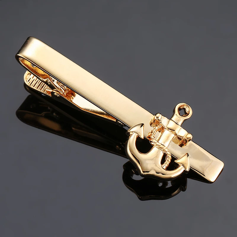 

DY New brass material classic design of gold anchor tie clip Men's high-end business wedding tie clips Free Delivery