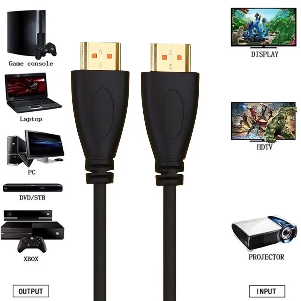 HDMI кабель 1,4 V 1080P штекер 1 м 2 м 3 м 5 м позолоченный высокоскоростной для HDTV переключатель делителя PS3