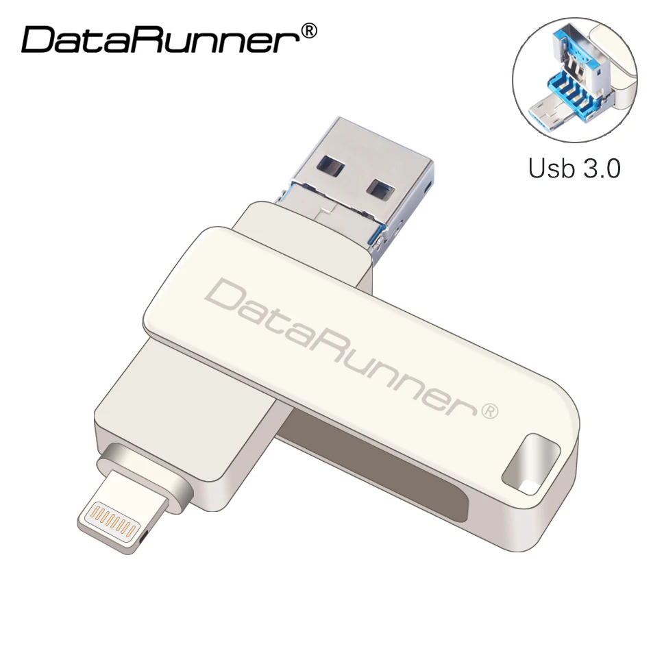 DataRunner Usb флеш накопитель 3 0 OTG 8G 16G 32G 64G 128G микро флешка для iPhone/iPad/Android/Tablet PC|USB