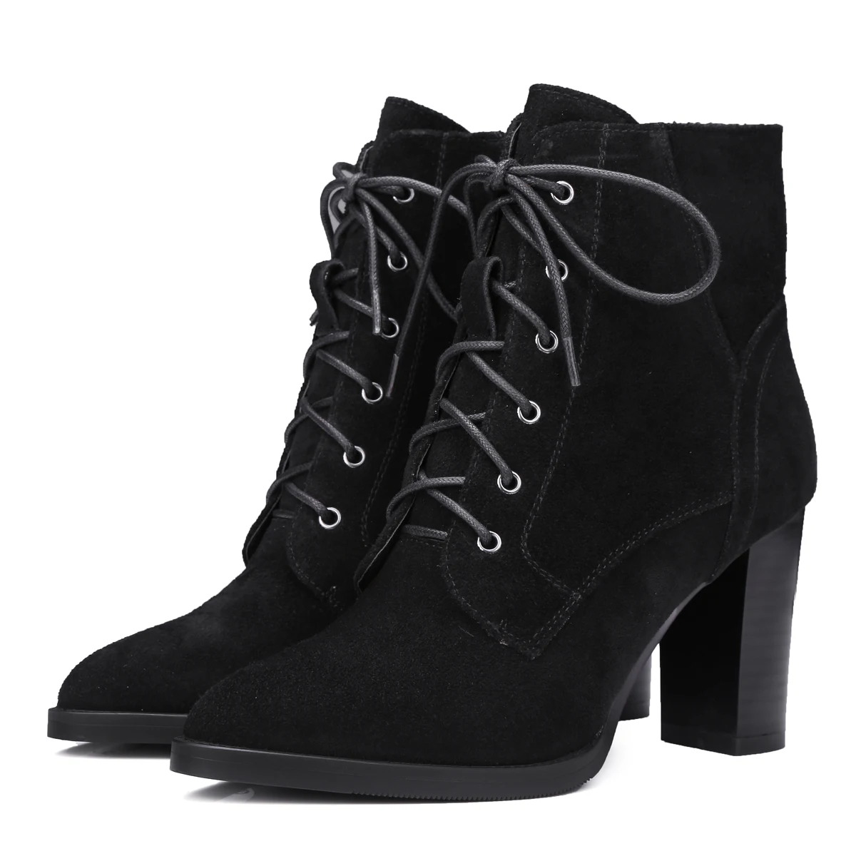 Women Autumn Winter Boots Black Brown Ankle Boots for Women High Heel 8cm