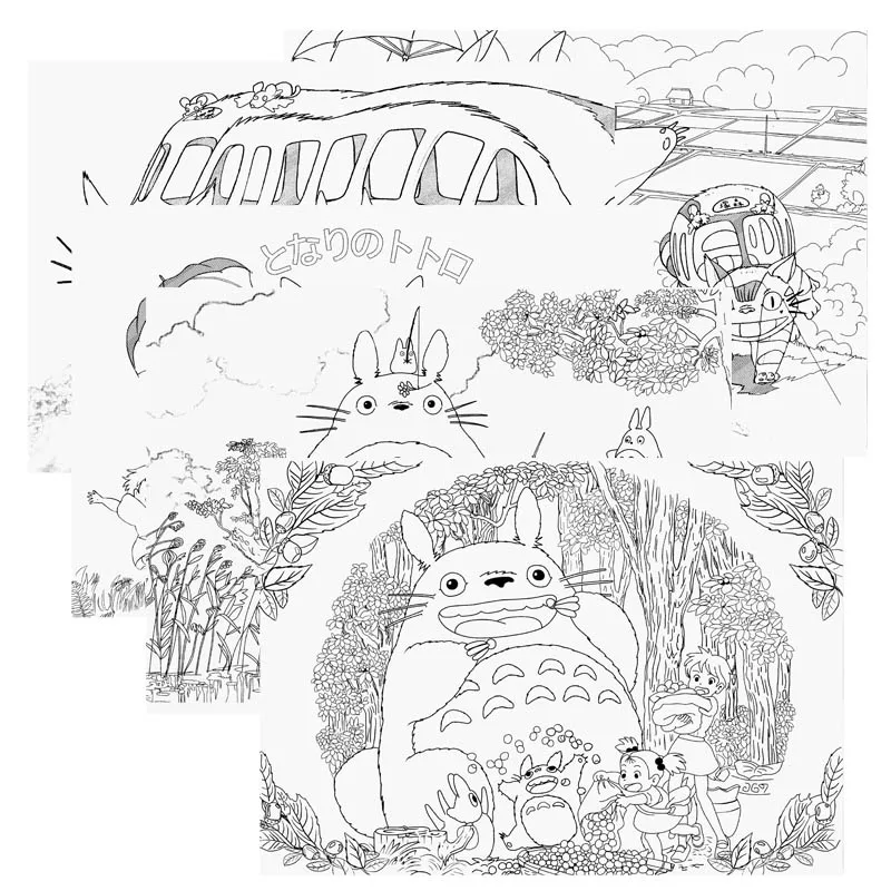 Anime My Neighbor Totoro Coloring Book For Children Adult Relieve Stress Kill Time Painting Drawing antistress Books gift Anime My Neighbor Totoro Coloring Book For Children Adult Relieve Stress Kill Time Painting Drawing antistress Books gift