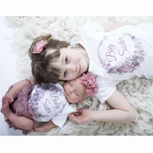 Одинаковые комплекты для семьи; хлопковая одежда для маленьких девочек; боди с короткими рукавами; футболка; хлопковая одежда