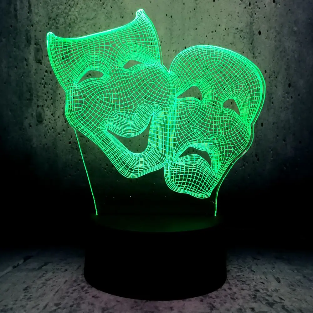 Маска smile face Mischief 3D светодиодный USB лампа вечерние украшения атмосферные цвета