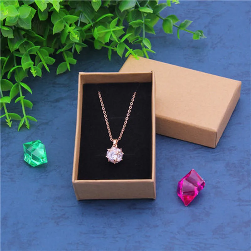 

24pcs/lot 5cmx8cm Kraft Paper box Kraft Cardboard Gift Box for Necklace Ring Soap Pendant Personalized Packaging Can Custom Logo