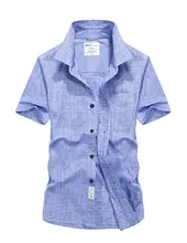 2017 Plus Größe XXXXL Sommer männer Leinen Shirts Tops Einfarbig kleid kurzarm shirts blau casual leinen mann marke afs jeep