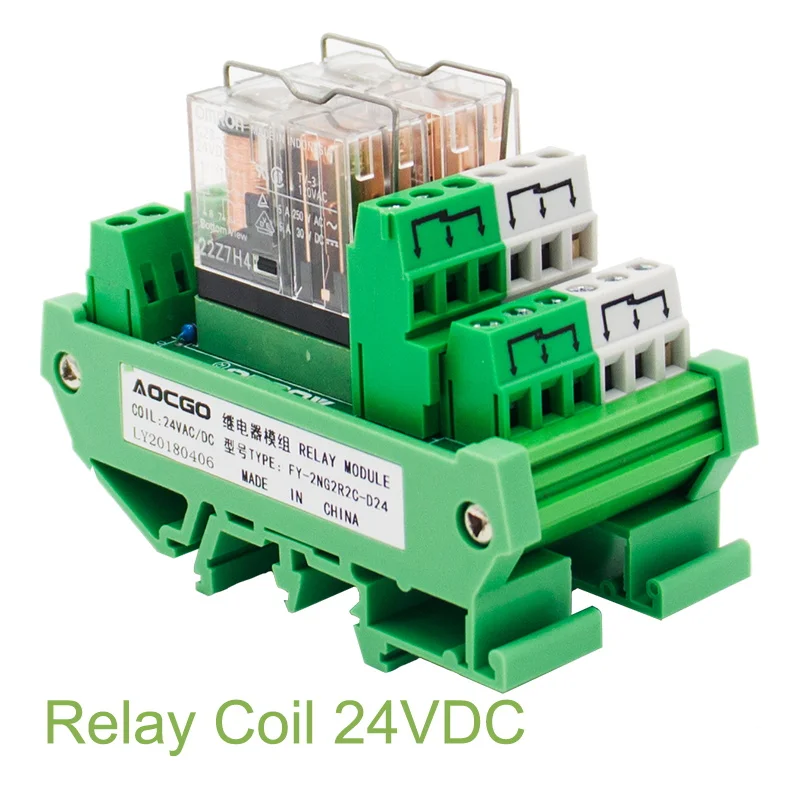 

2 Channel OMRON DPDT G2R-2 DIN Rail Mount Interface Relay Module