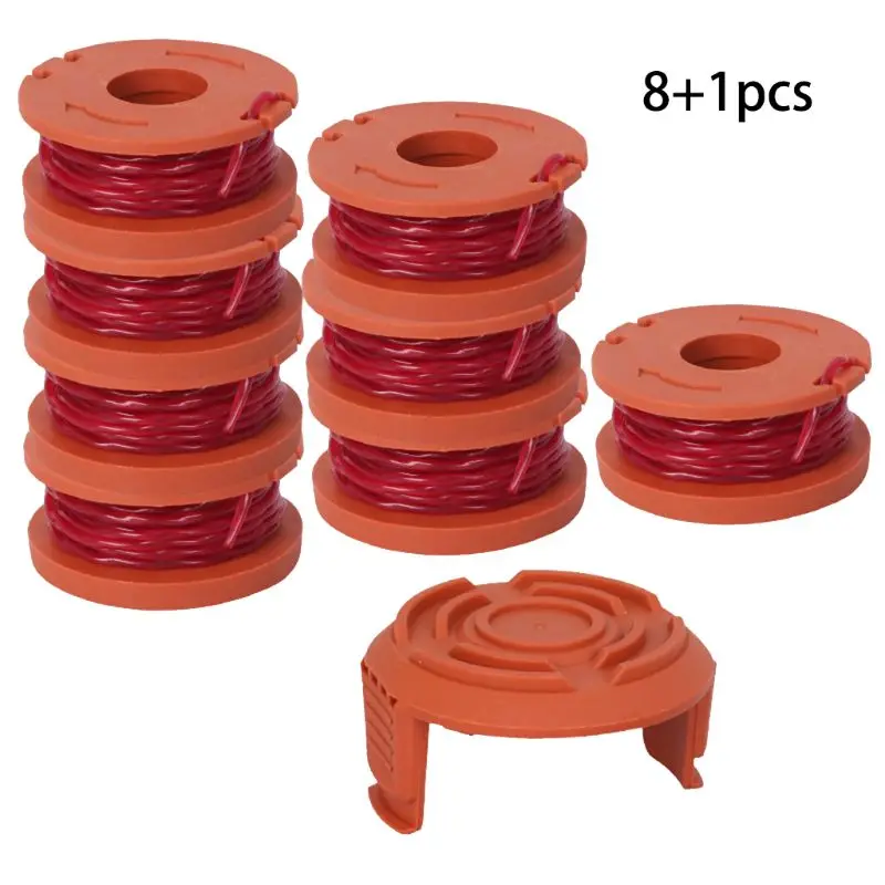 

Line String Trimmer Replacement Spool 3M String Trimmer Spool Line for WORX, 9 Pack (8 Pack Grass Trimmer Line, 1 Trimmer Cap