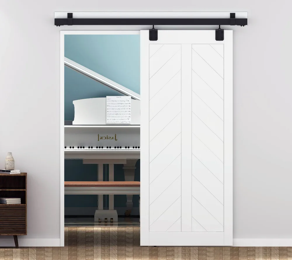 Diyhd 5ft 8ft Smooth Black Box Rail Heavy Duty Barn Door Hardware