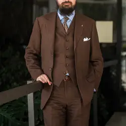 2017 последние конструкции пальто брюки коричневый Для мужчин костюм Повседневное Стиль Бизнес Для мужчин Костюмы Блейзер простой
