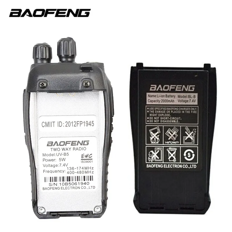 Baofeng UV B5 двухстороннее радио двухдиапазонный УКВ 136 174 МГц & UHF 400 480 Портативный 5 Вт