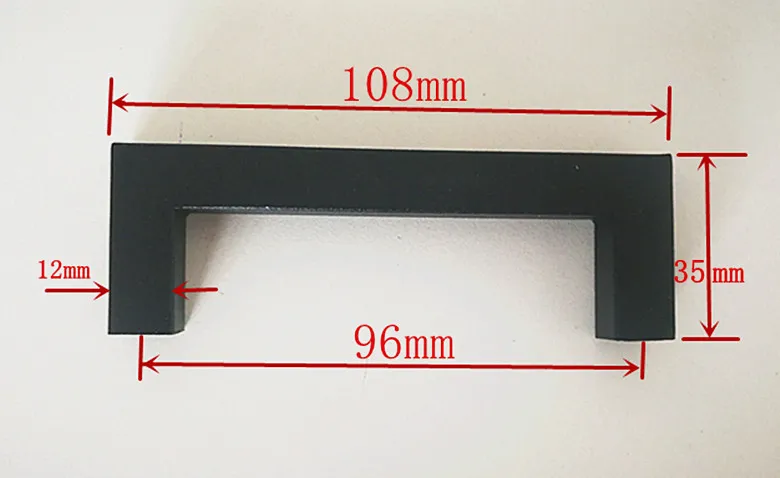 5 шт./лот 12*12 мм матовый черный шкаф ручка квадратный бар нержавеющая сталь Ручка для кухонной двери мебель выдвижной ящик "~ 24"
