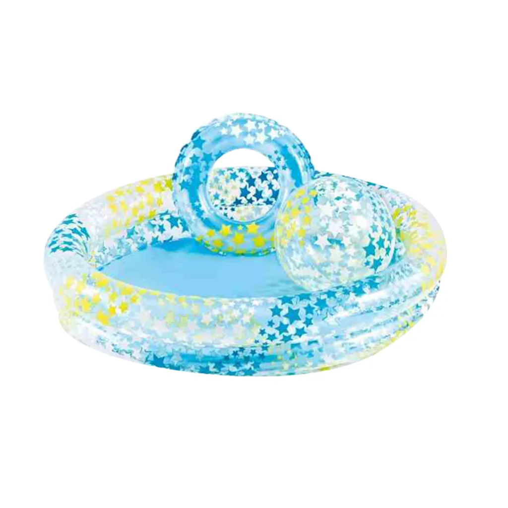 Портативный утолщенный Крытый открытый детский бассейн воздушная подушка детская надувная Ванна Круглый Бассейн летний водный бассейн# g4 - Цвет: Прозрачный