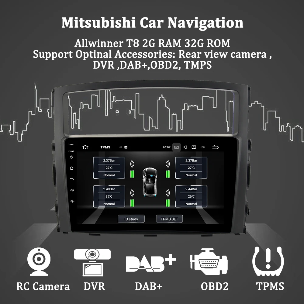 Best AUTOTOP 2 Din Android 8.1 Car DVD GPS Player for Mitsubishi Pajero V97 V93 2006-2011 GPS Car Radio Video Multimedia player RDS 4