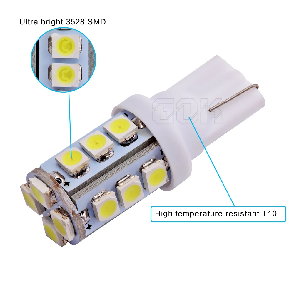 1000 шт. T10 светодио дный 16smd 1210 светодио дный автомобиль свет W5w T10 16 светодио дный Клин лампы наружный зазор лампы автомобиля Клин Парковка потолочный плафон