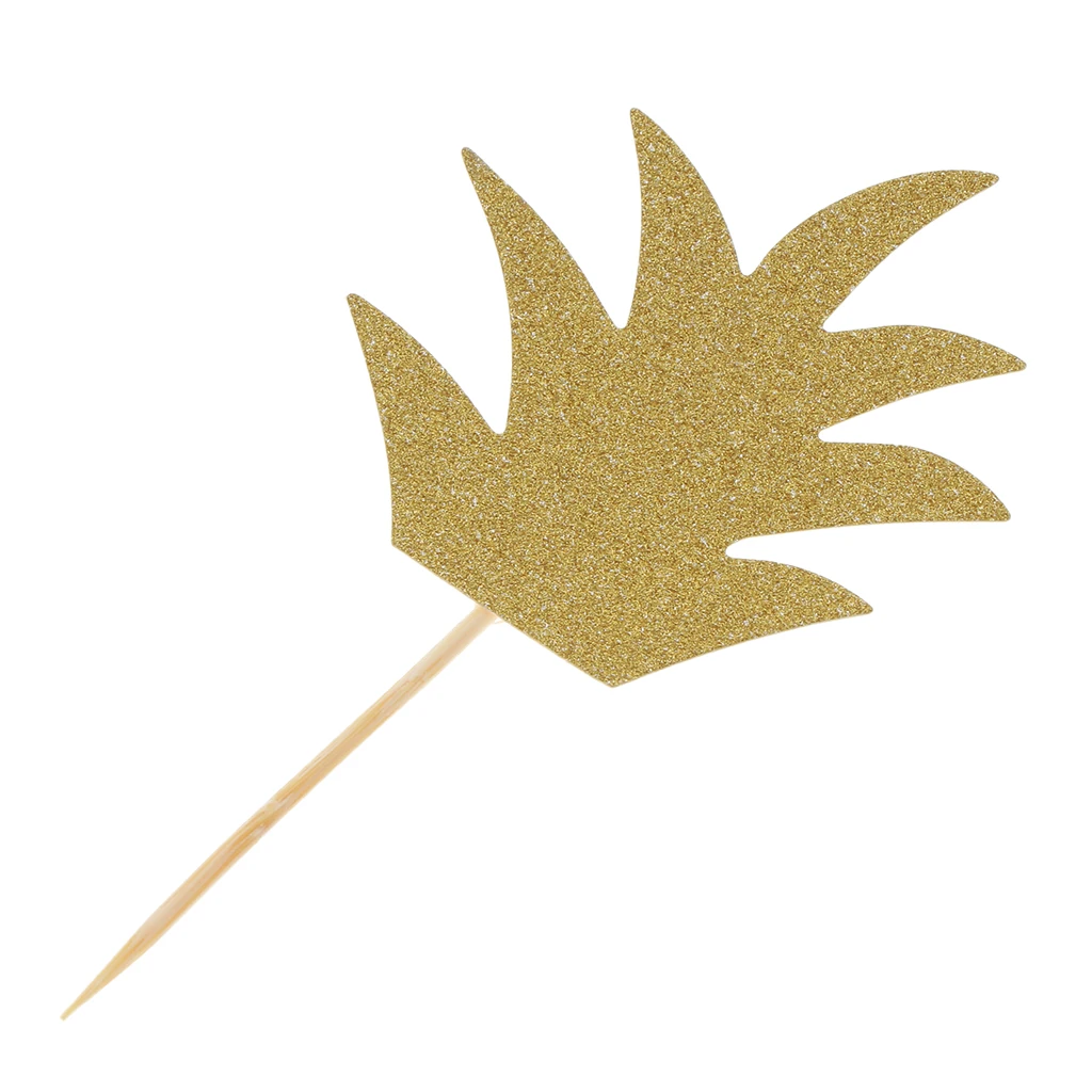 24pcs Glitter Pineapple Cupcake Pick Cake Topper Birthday Party Decor Gold