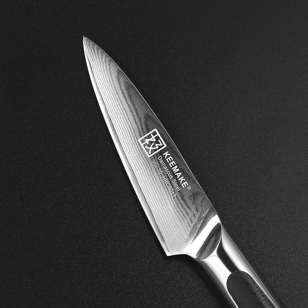 KEEMAKE 3 шт. набор кухонных ножей Santoku универсальный нож шеф-повара японский VG10 Дамасская сталь бритва острый поварской резак инструменты G10 Ручка