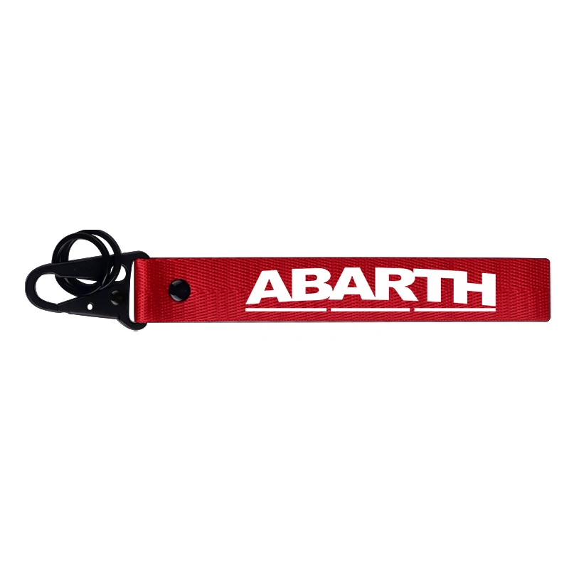 Стильный автомобильный брелок с новой лентой Abarth, брелок для Fiat Punto Abarth 500 124 Stilo Ducato Palio, автомобильные аксессуары - Color Name: Abarth red