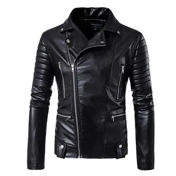 

2017 new arrival mens faux fur coats clothes fashion pilot motorcycle imported pp skull leather jacket men slim fit B003