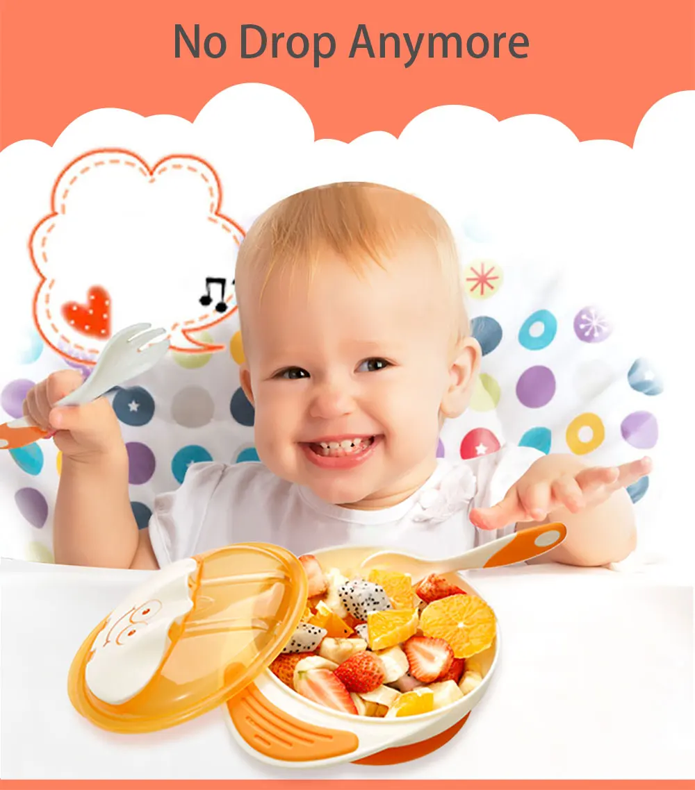 Baby Suction Bowl Spill Proof Baby Feeding Bowl kids Utensils Baby Training Bowl BPA Free Children Dinnerware Set Spoon and Fork Baby Suction Bowl Spill Proof Baby Feeding Bowl kids Utensils Baby Training Bowl BPA Free Children Dinnerware Set Spoon and Fork