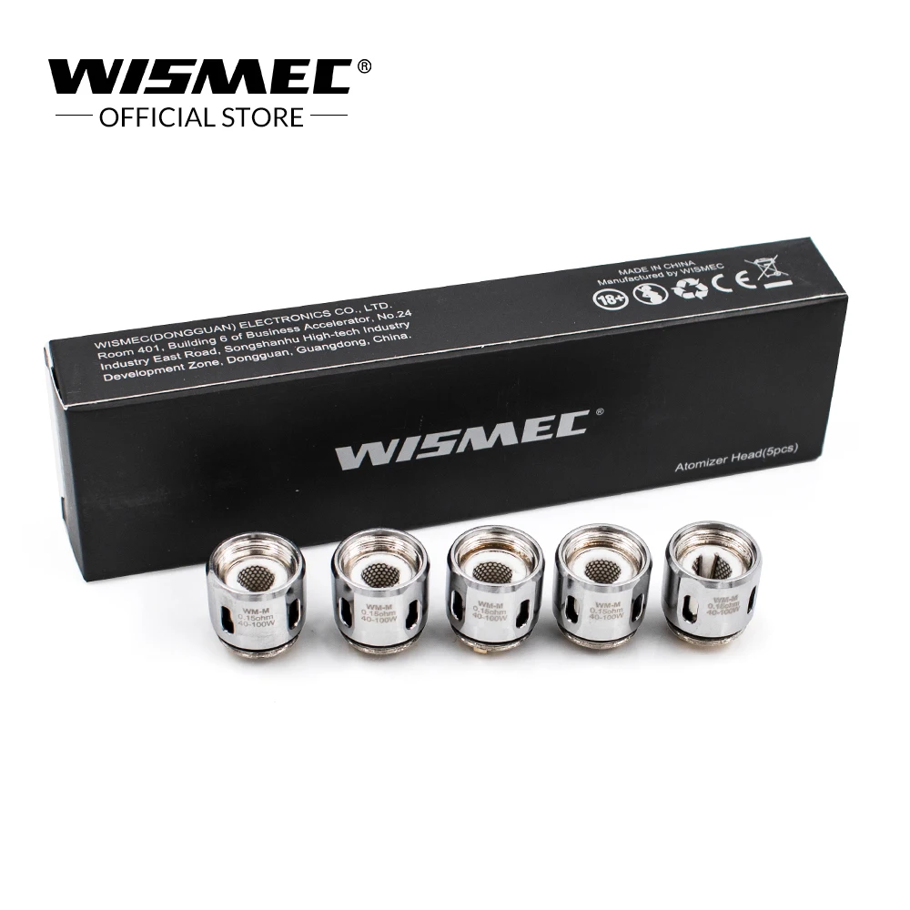 Original Wismec WM-M 0.15ohm Head (5pcs/lot)Replacement Coil Head run at 40-100W for Wismec Sinuous RAVAGE Gnome Kit