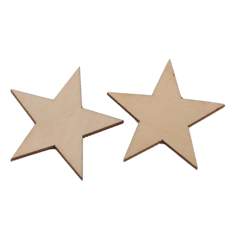 50 Pcs Wood Slices Wooden Stars Shape Craft Mini Star Embellishments For Wedding Crafts Making Colorful | Дом и сад