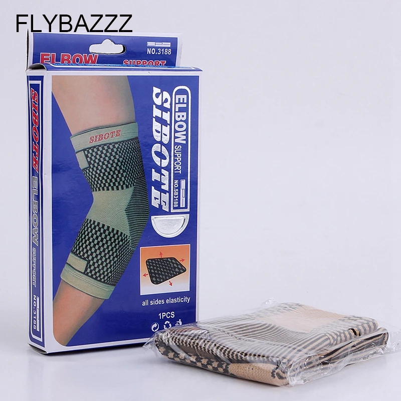 FLYBAZZZ Professional Breathable Elbow Support Salud Sports Volleyball Basketball Arm Sleeve Elastic Elbow Pads free shipping (8)