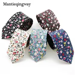 Mantieqingway тонкий vestidos шейные платки хлопок цветочные галстук Галстуки Свадебные Повседневное Бизнес Костюмы с узким горлом Галстуки Gravatas