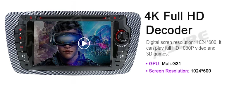 Discount A-Sure 2 Din Android 9.0 Auto Radio GPS DVD Player Sat Nav Stereo Navigation For Seat Ibiza 2009-2013 Quad Core DAB+ WIFI 4G 16