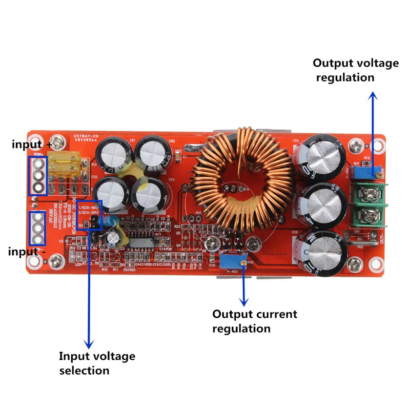 

NEW 1200W 20A DC Converter Boost Step Up Power Supply Module IN 10-60V OUT 12-83V