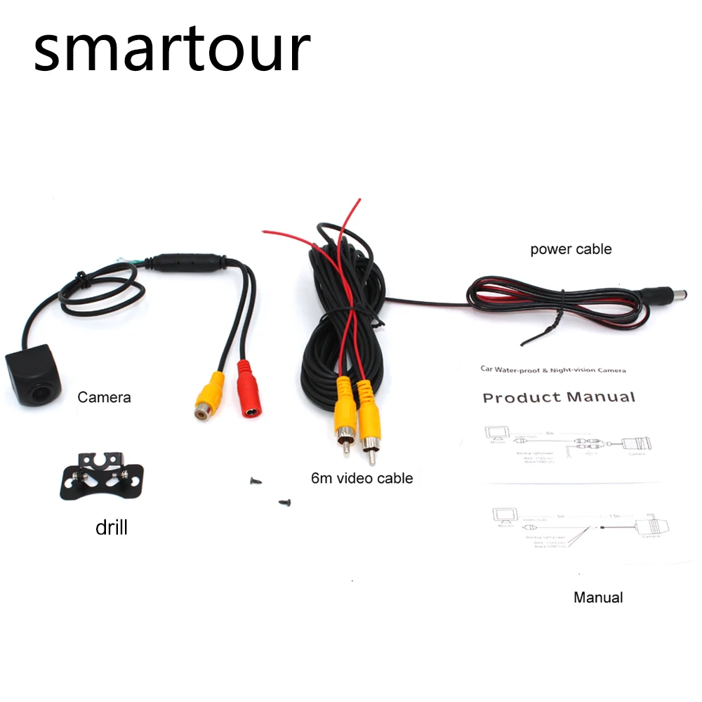 Smartour Автомобильная камера заднего вида, Автомобильная камера заднего вида, камера заднего вида, CCD, рыбий глаз, ночное видение, водонепроницаемая, IP68, универсальная