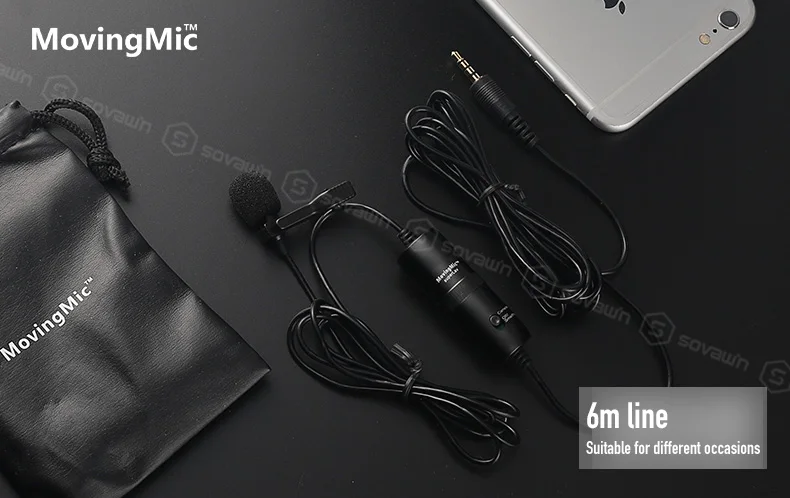Portable Condenser Lavalier Microphone with Clip-on Interview Mic for Phone Video Recording Microphone xlr for Camera Android    (11)