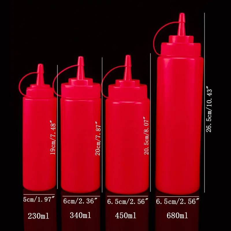 1 шт. 8-24 унции выдавливание бутылки приправ дозатор кетчуп горчичный соус уксус
