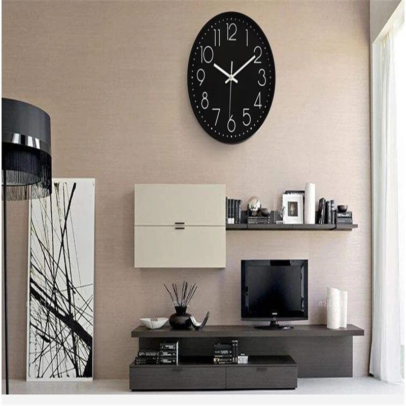 

Digital Big Wall Clocks Round Decorative Watch 12 Inch Simple Fashion Personality Clock Mute Quartz Watch Three-dimensional