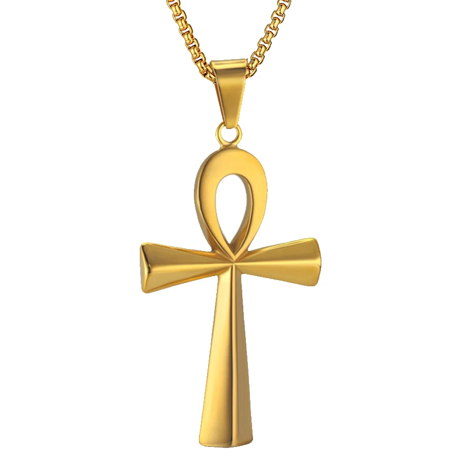 Egyptian Ankh Cross Pendant Necklace For Women And Men Key of Life Stainless Steel Egyptian Jewelry - Image 5