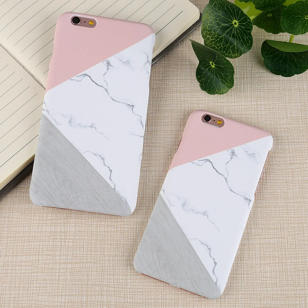 

SCCJGL Hard Case Hit Color Together Contrast Color Splicing Marble For iphone 6s 6 plus case Cover